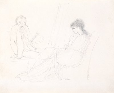 Der Künstler und Maria von Edward Burne Jones